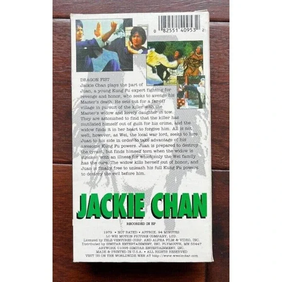 Jackie Chan Double Feature: Snake Crane Arts of Shaolin/Dragon Fist (VHS, 1995) - Picture 6 of 7
